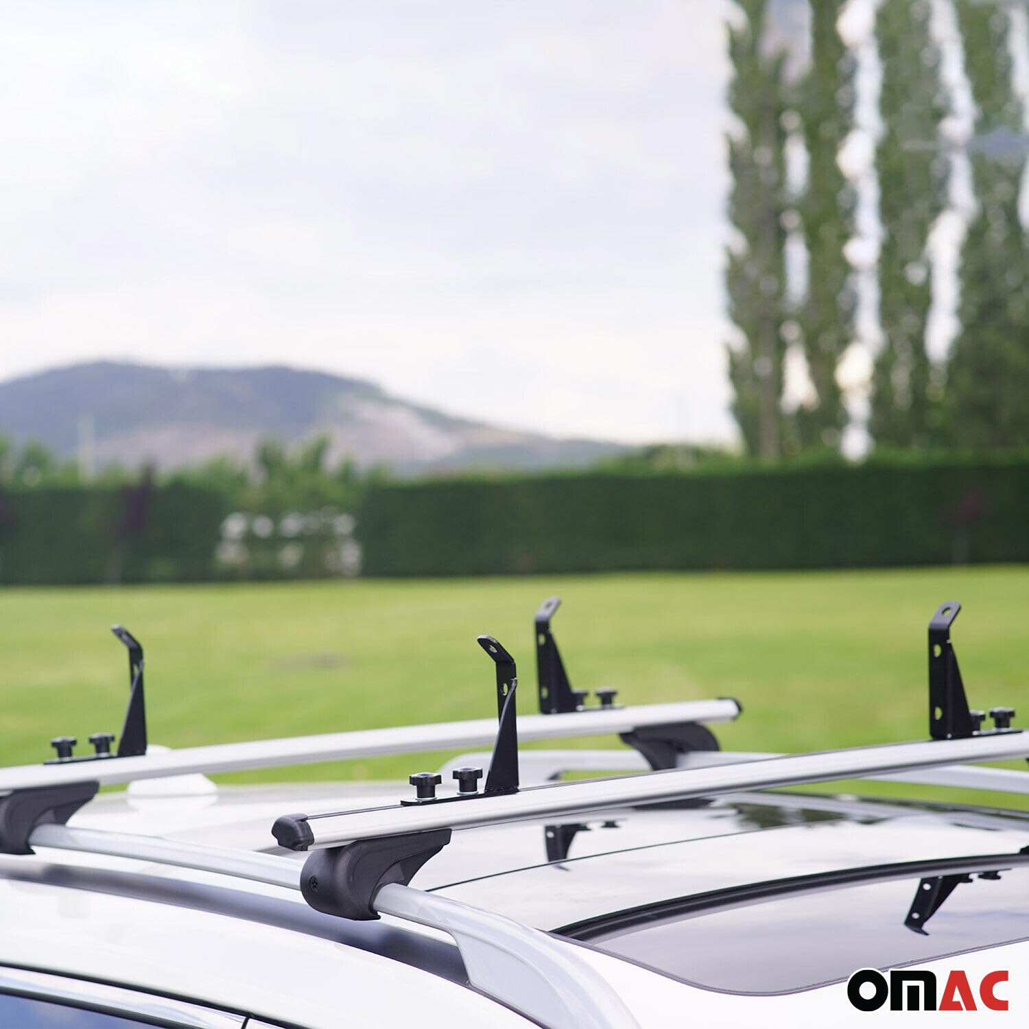 OMAC Ladungsbegrenzer Lastanschläge kompatibel mit Dachträger Einstellbar 4X Set - Auto Aludachträger Load Stopper Transportsysteme Lastanschläge