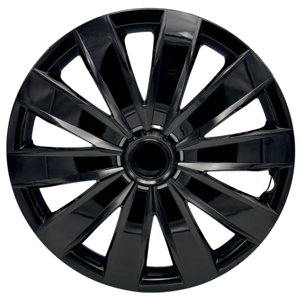 Trimak Radkappen, Radzierblenden, 4er Set, Schwarz, ABS Kunststoff, schlagfest und hochwertigem (T/Schwarz, 14)