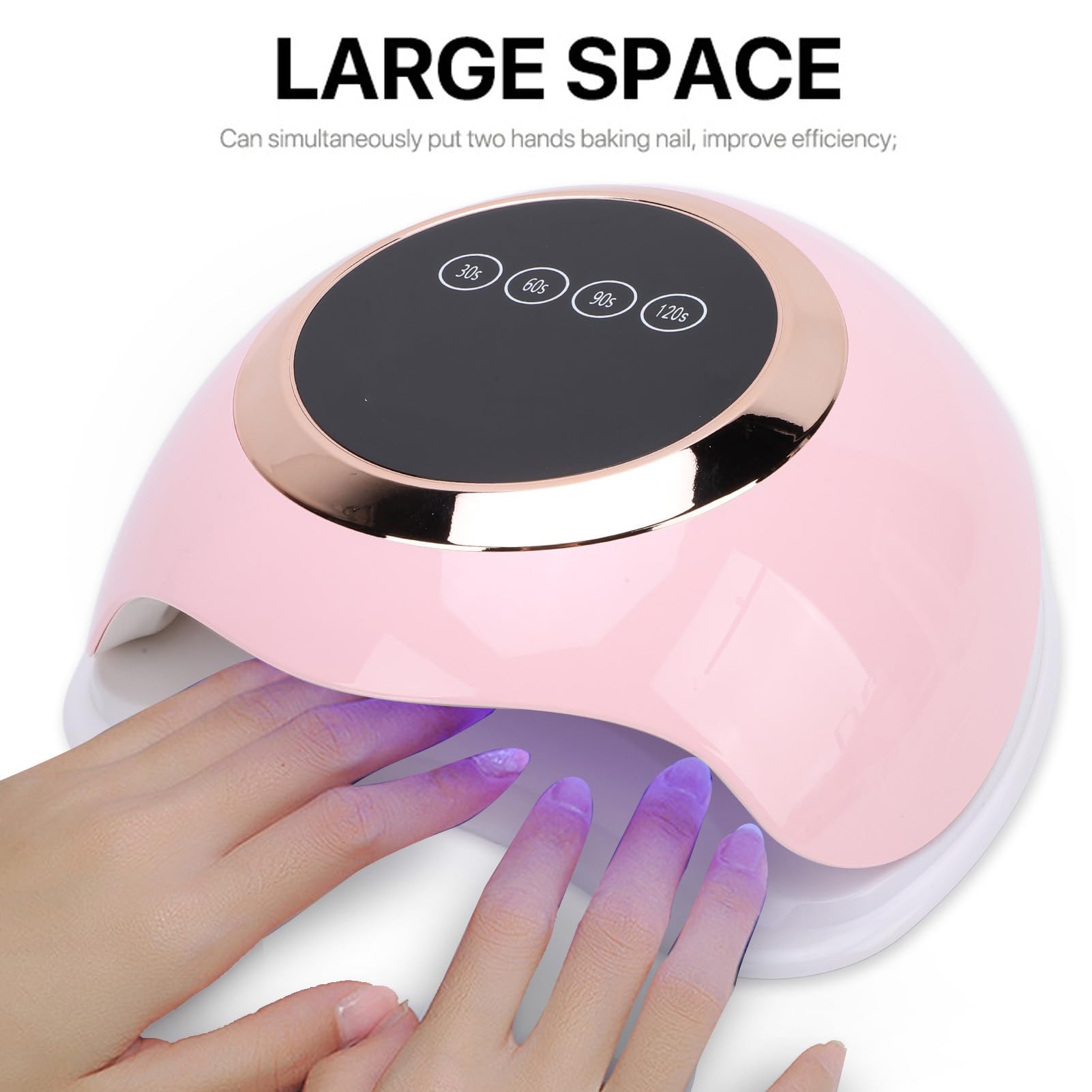 LED Nail Lamp, Multifunctional Smart Sensor Nail Curing Lamp, 4 Timer Settings, Large Power Fast Drying Portable Nail Dryer with 30Pcs Lamp Chips for Home and Nail Salon (US