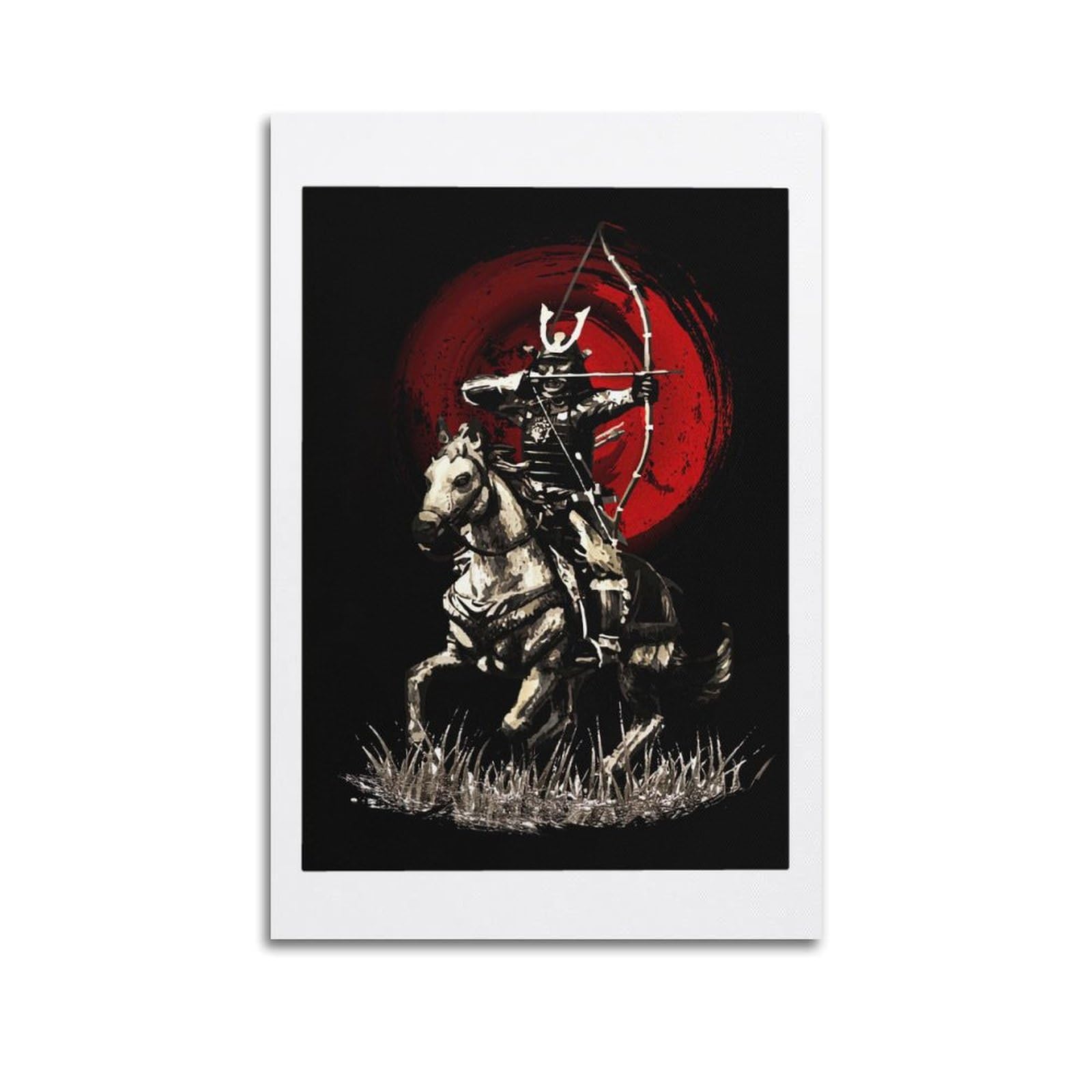 Archery Poster Japanese Samurai Horseback Archery Poster Decorative Painting Canvas Wall Posters And Art Picture Print Modern Family Bedroom Decor Posters 16x24inch(40x60cm)