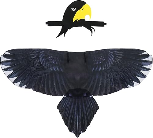 Disfraz de pájaro, alas de loro, para niños con diademas de pájaro, capa de disfraz de águila para niños y niñas, regalos de fiesta de Halloween