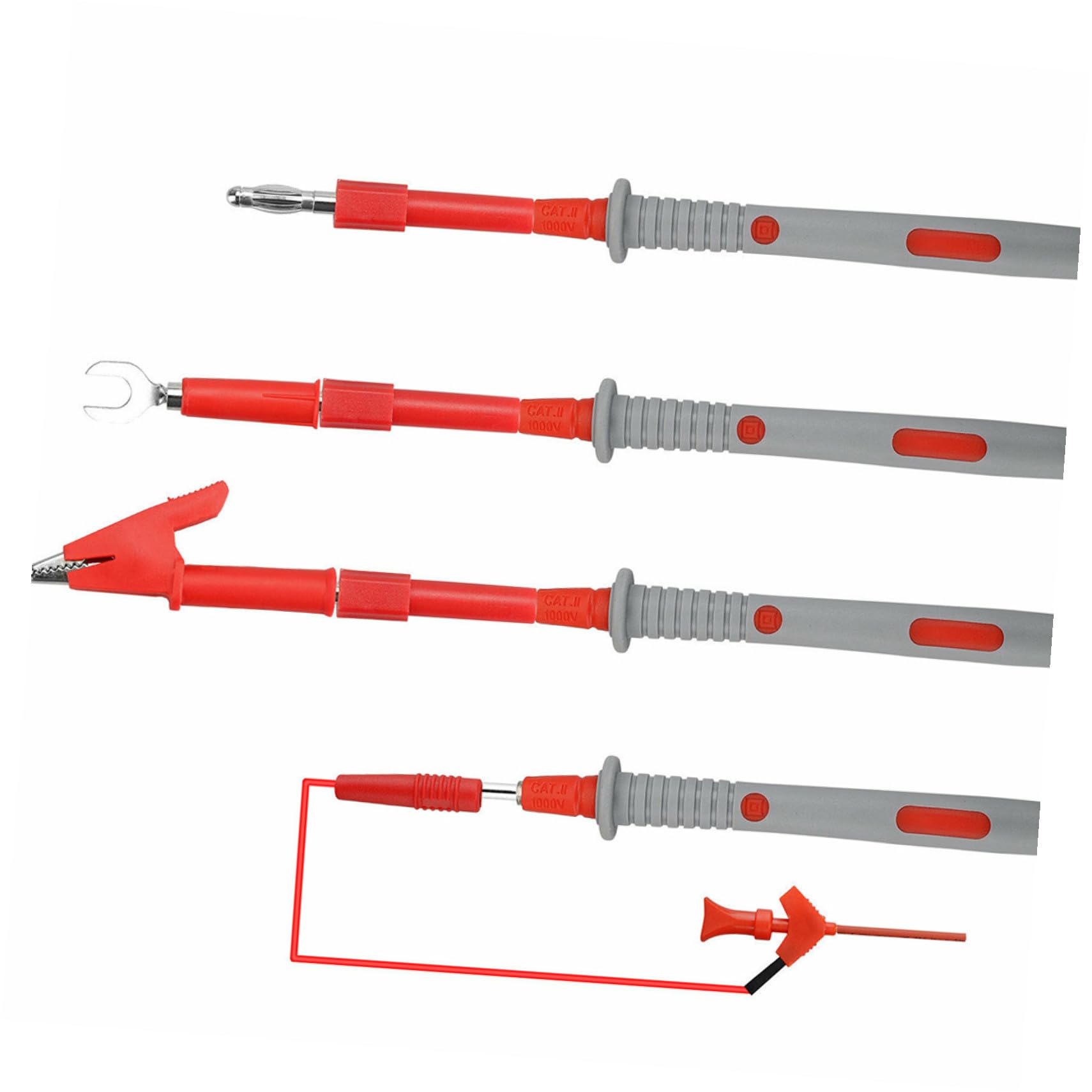 Kit di Sonde per Multimetro 21-in-1 Morsetti Coccodrillo Elettrici e Puntali in Pvc Affidabili per Test Elettrici Professionali Set Completo per Misurazioni