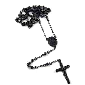 アクセサリー Vintage Black Rosary Necklace s-l400.jpg