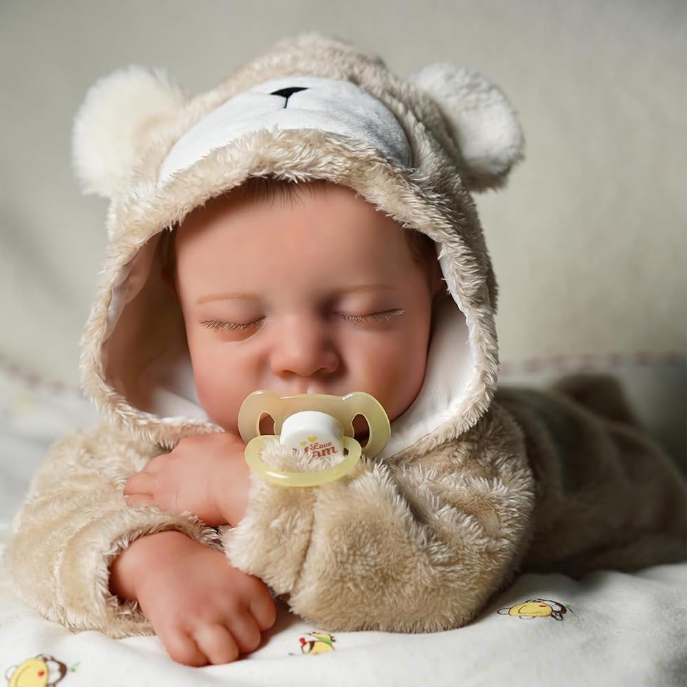 Realistyczna lalka dla niemowląt, 50 cm Reborn Baby Dolls Realistyczne dziecko, 20 cali, niemowlę Reborn Silikonowe Pełne ciało z zamkniętymi oczami - dla dzieci powyżej 3 lat