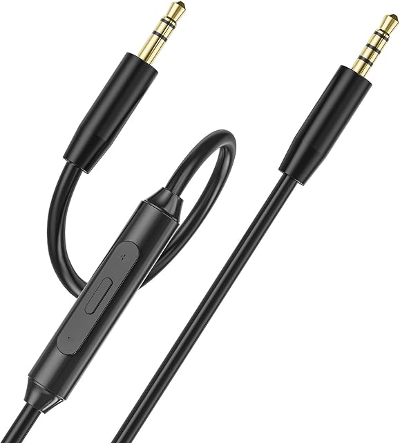 Replacement 3.5mm Headset Audio Cable Compatible with Skullcandy Headphone, Ancable 3.5mm Stereo Cord with Mic and Volume Control for Skullcandy Crusher, Hesh, Hesh 2, Hesh 3, Venue, Grind Headphones