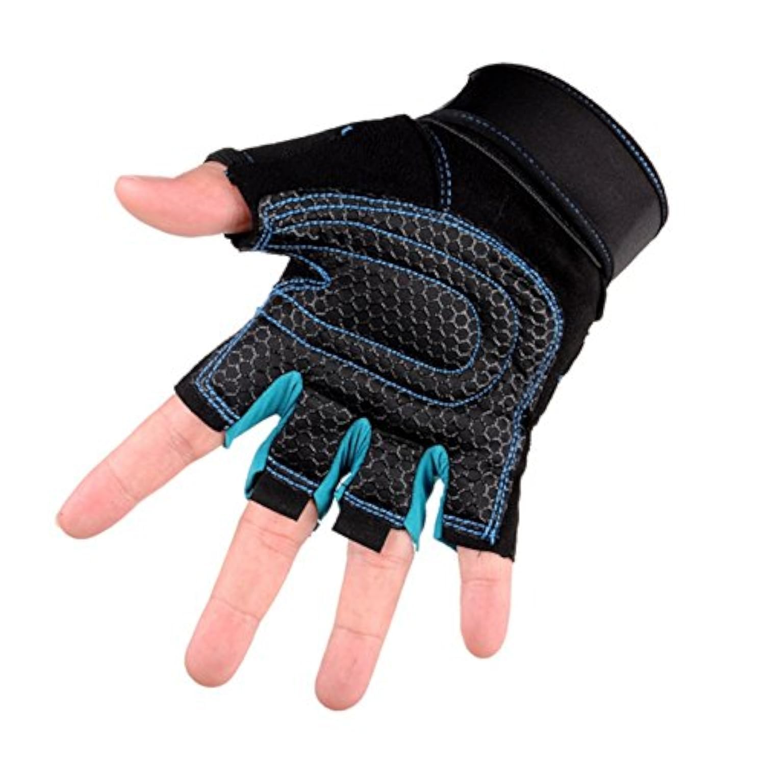 NIRVA WITH DEVICE OF WOMEN PICTURE Polyester Full Palm Protection & Non-Slip Grip, Gym Exercise and Fitness, Weightlifting Gloves with Wrist Support (Blue)-image-38