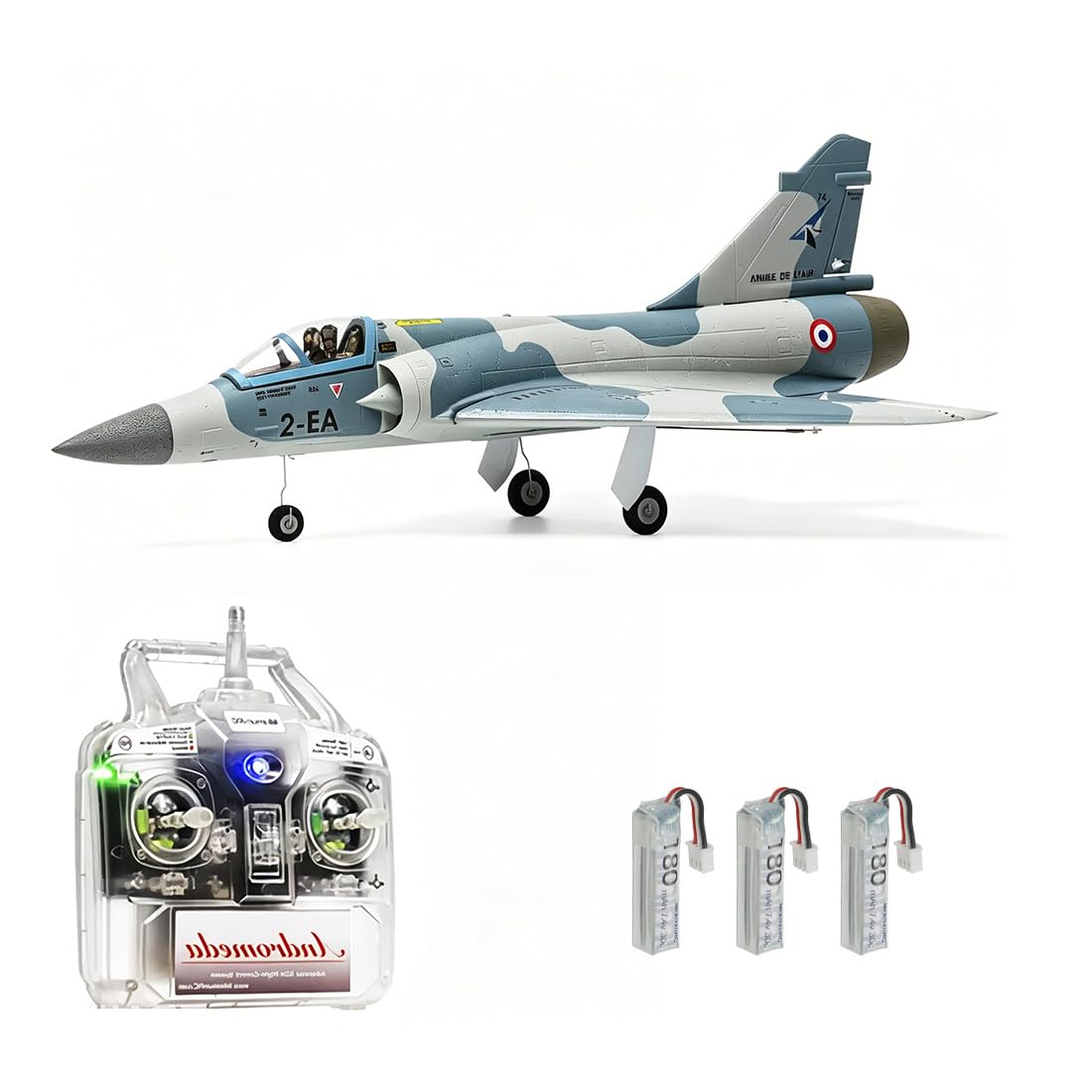 MinimumRC Phantom 2000 RC Jet 30mm EDF Brushless 4CH Flugzeug mit Gyro, Deltaflügel, EPS Leichtbau RC Modell(Gashebel Links/Batterie 3)