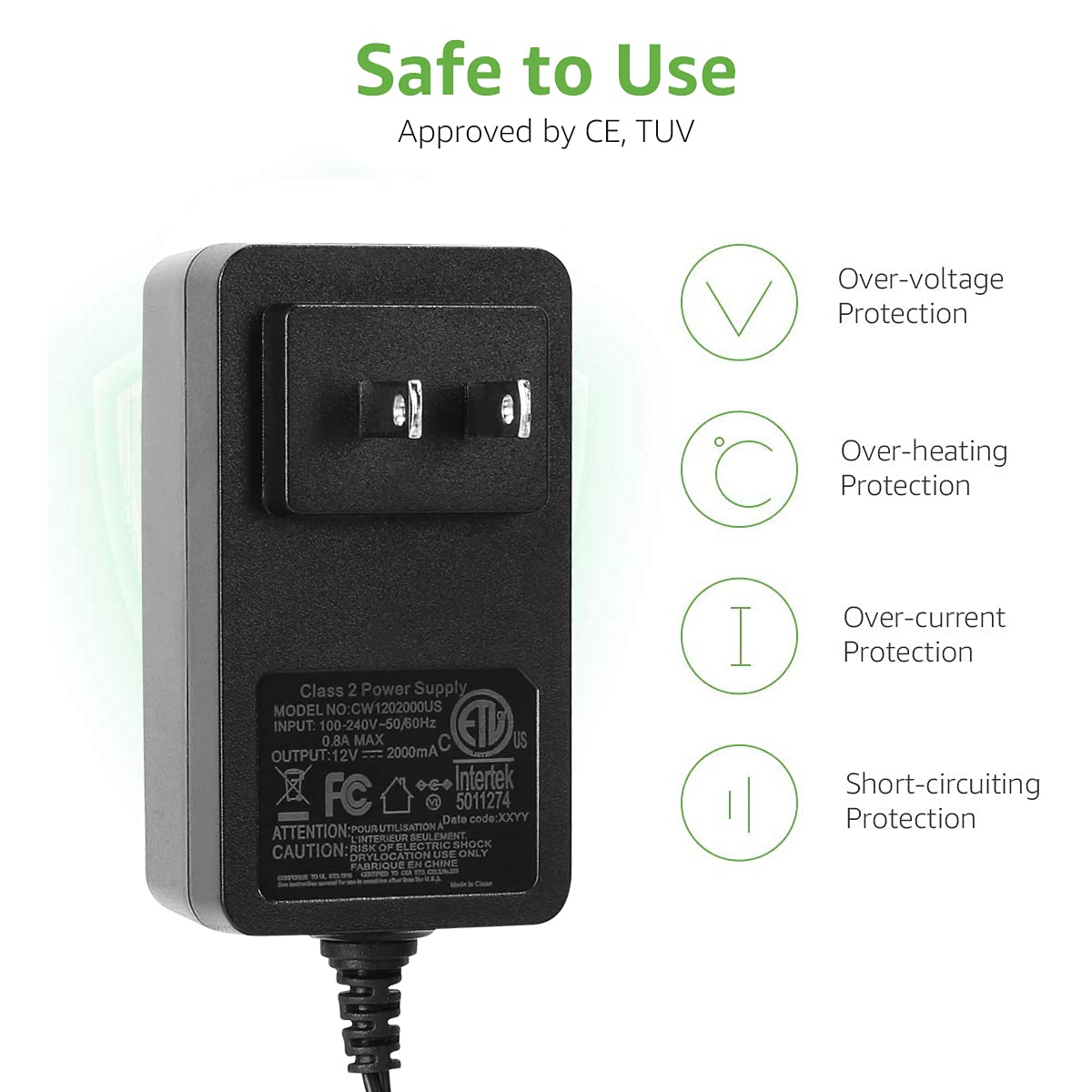 12v Dc Power Supply AC To DC 12V 2A Power Supply Adapter – 24W LED ...