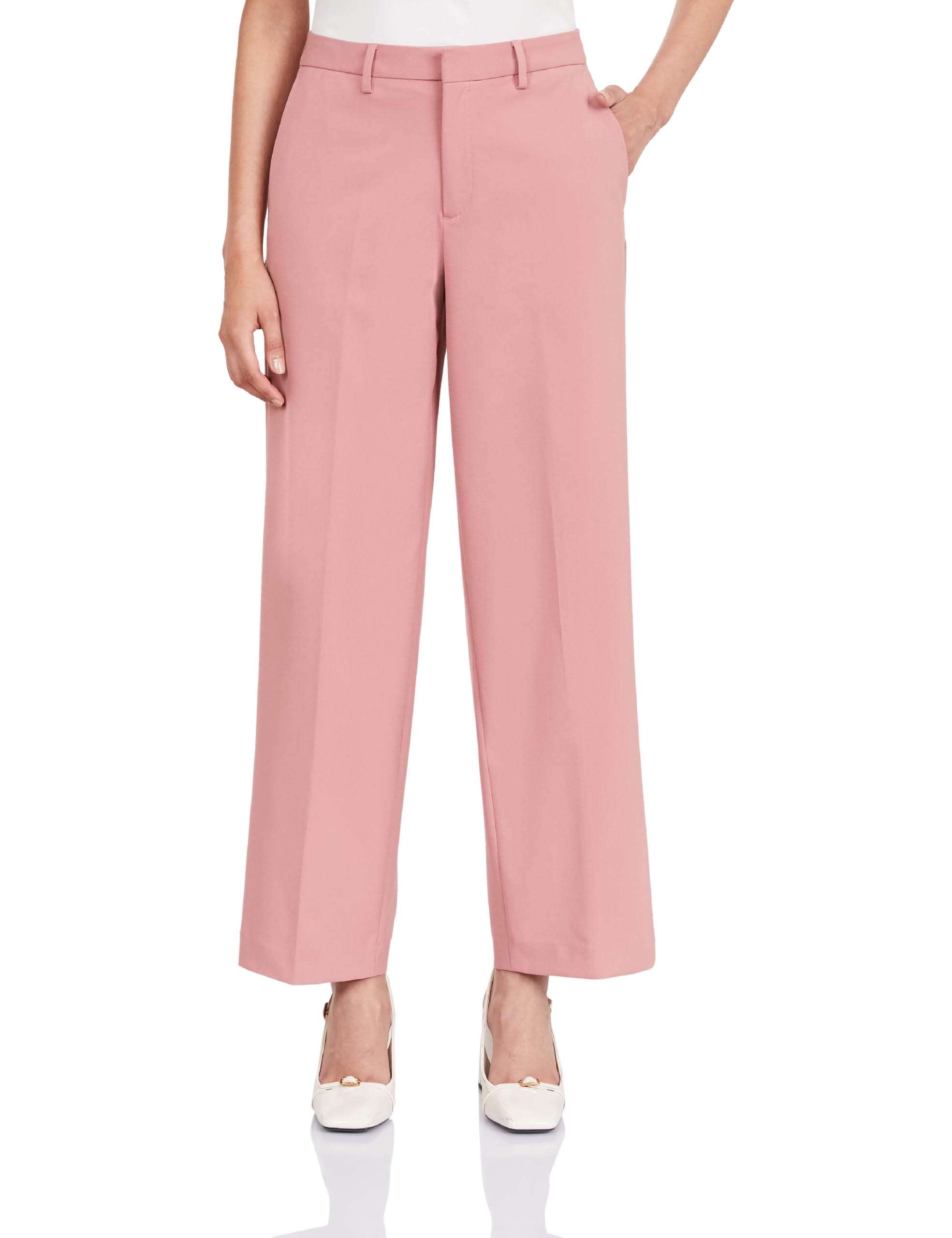 symbol premium Women's Relaxed 'Desk-to-Dinner' Wide Leg 4-Way Stretch Formal Trousers (Flexi-Waist | Easy Care)-picture-21