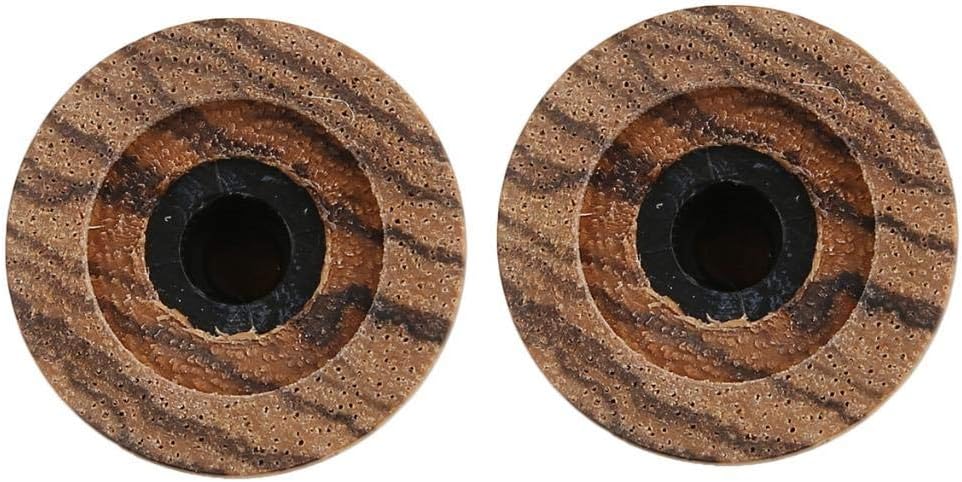 KAISH 4-Pack Wood Knobs Bell Knobs Guitar Bass Top Hat Wood Knobs For Metric Pots Zebra Wood