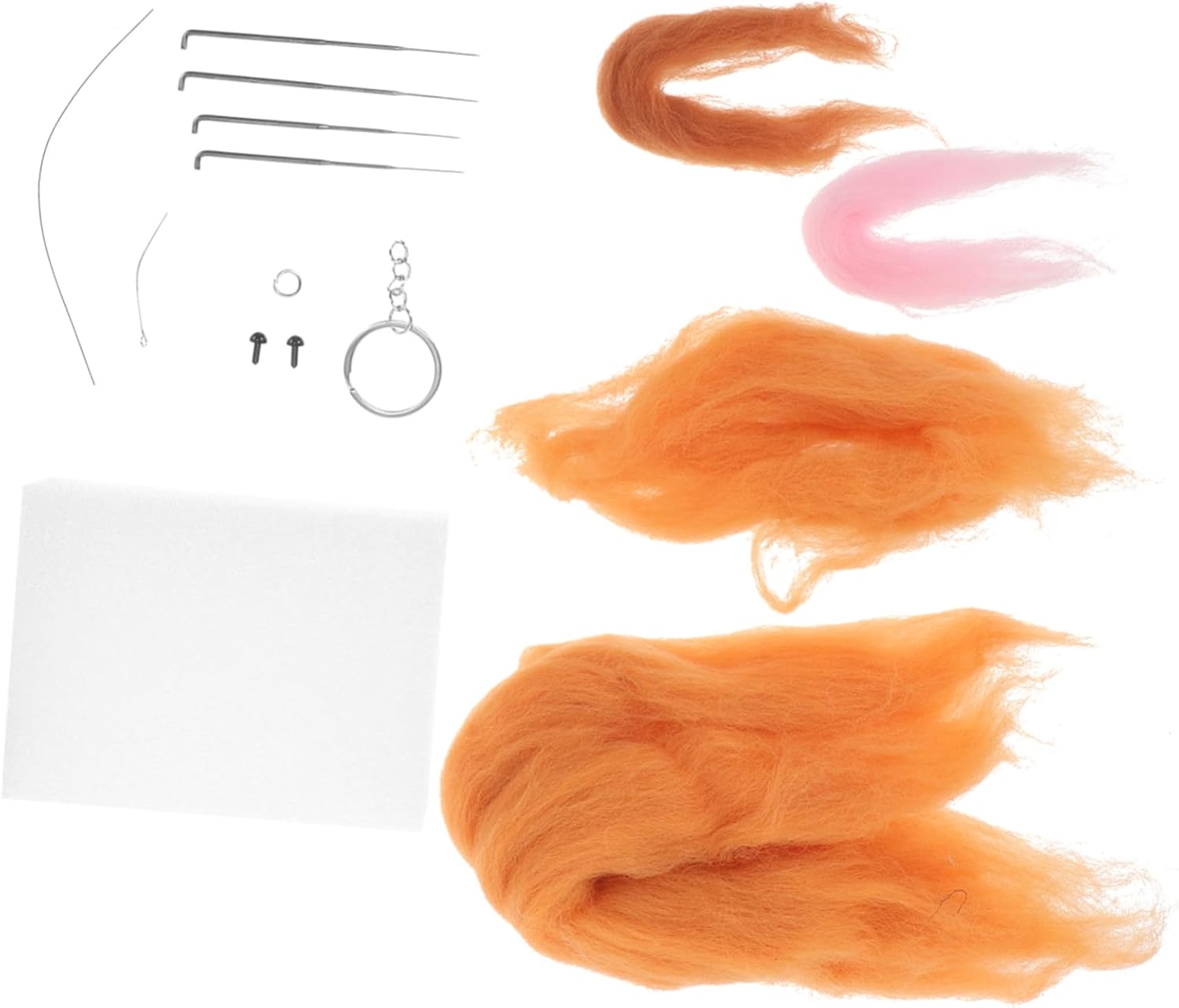 Gadpiparty 1set Household Needle Felting Kit for DIY Crafts Complete Felting Material Soft Merino Roving for Fun Doll Making for Beginners and Family Activities