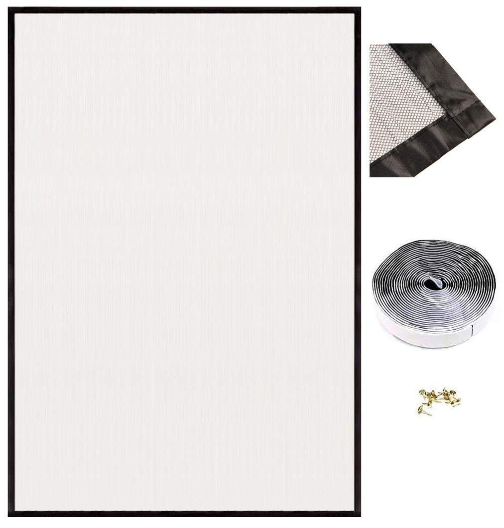 Mosquitera mejorada para ventanas, mosquitera personalizable con cinta adhesiva de de 50 x 54 pulgadas, fácil instalación, protección de malla