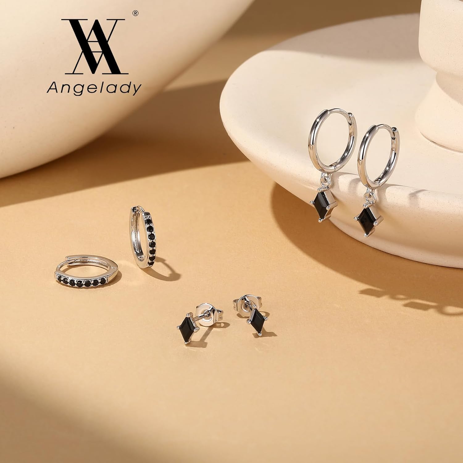 Angelady Gold Hoop Earrings Set for Women, Dainty 14K Gold Plated Huggies Earring, Sterling Silver Hypoallergenic Cartilage Earrings, Trendy Earring Stacks for Multiple Piercing Jewelry Gift(3 Pairs) - Image 4