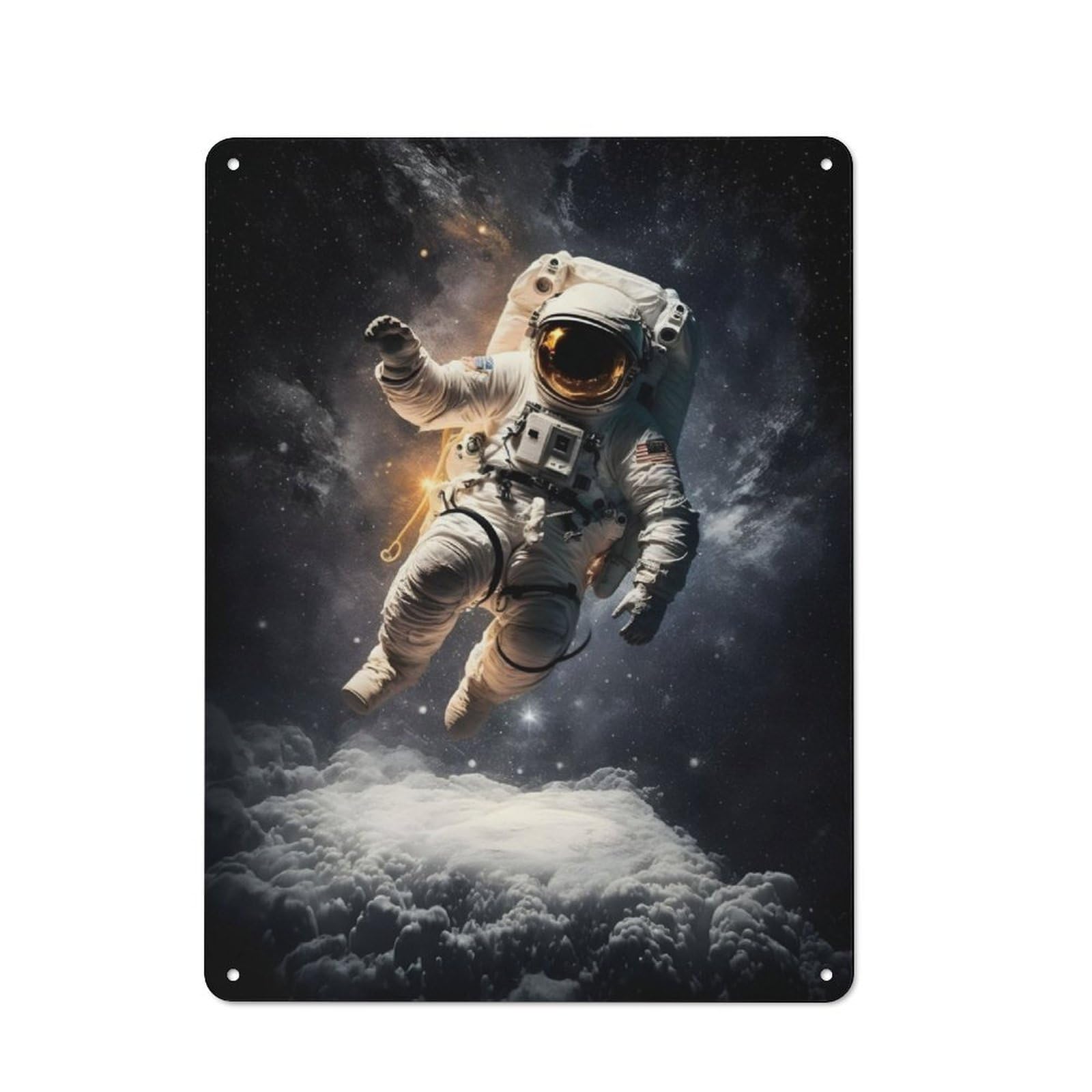 Junmoney Astronaut Rustic Tin Sign 40X30cm Featuring For Bar Or Restaurant, A Housewarming Gift For Bar Decor Enthusiasts