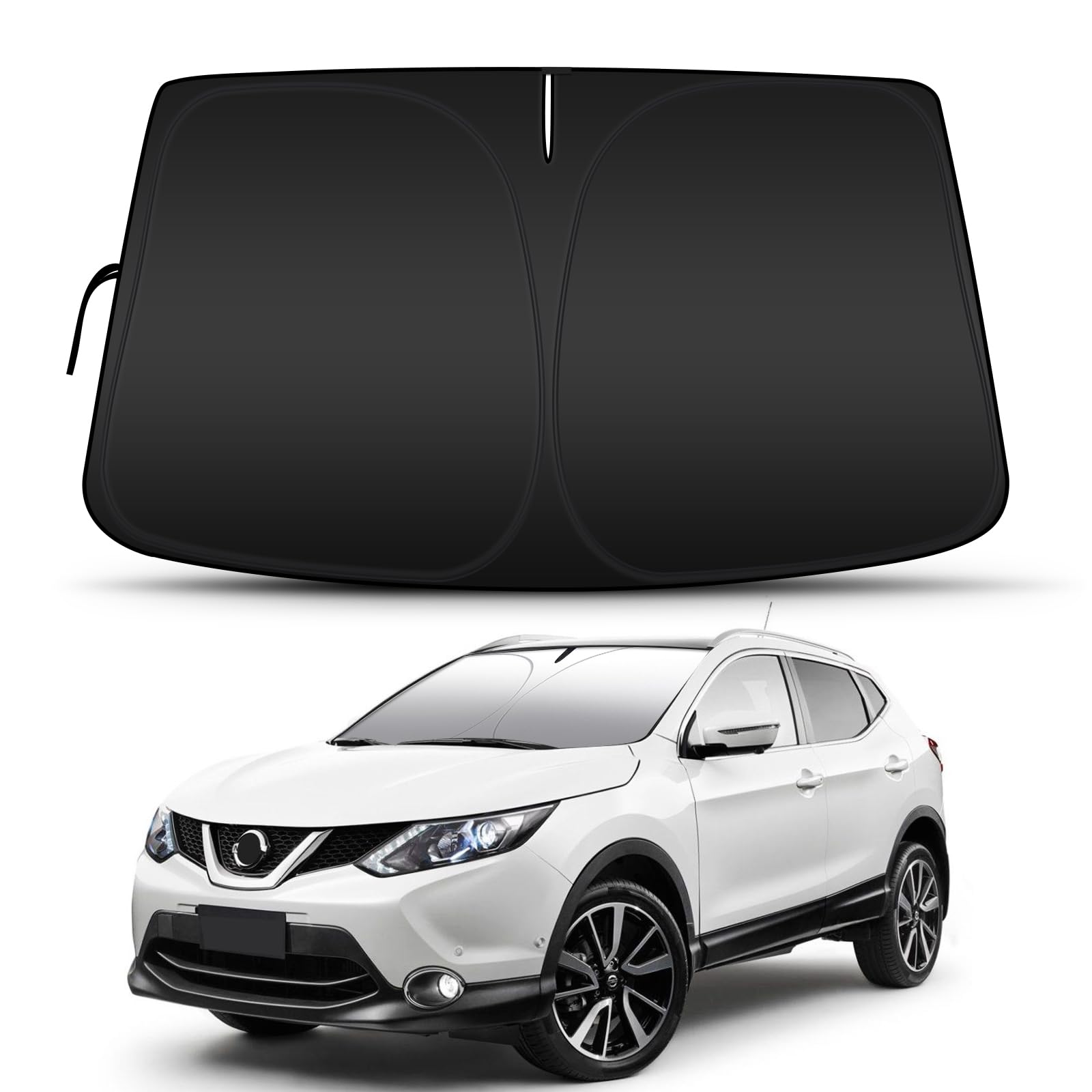 D-Lumina Pare-Brise Pare-Soleil pour Nissan Qashqai 2011-2015 Accessoires, Protecteur de Protection de Pare Soleil Voiture Contre Les Rayons UV, Pliable et Portable