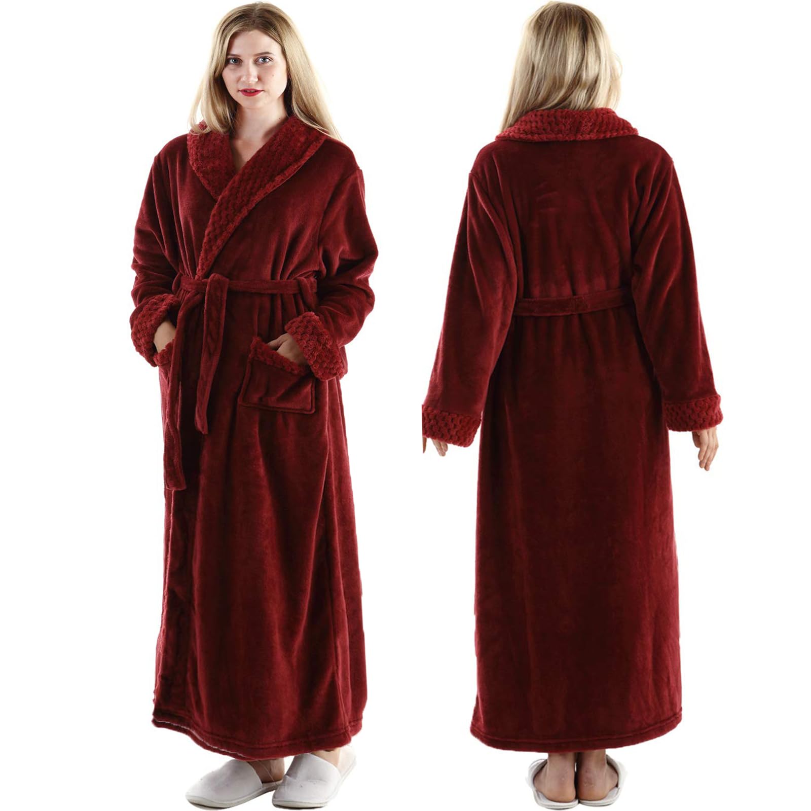 Sponsored Ad – Dressing Gown Women Full Length Robe Plus Size Fleece Winter Warm Bathrobe