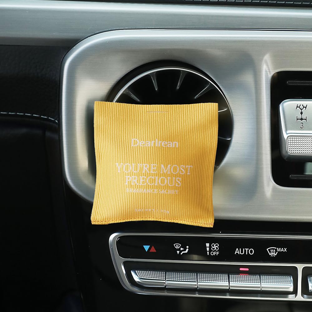 DearIrean Car Air Freshener, Fragrance Scented Sachet Bags and Long Time Lasting with Magnetic Vent Clip and Hanging Ribbon for Home Drawer and Wardrobe/Closet (You're Most Precious)
