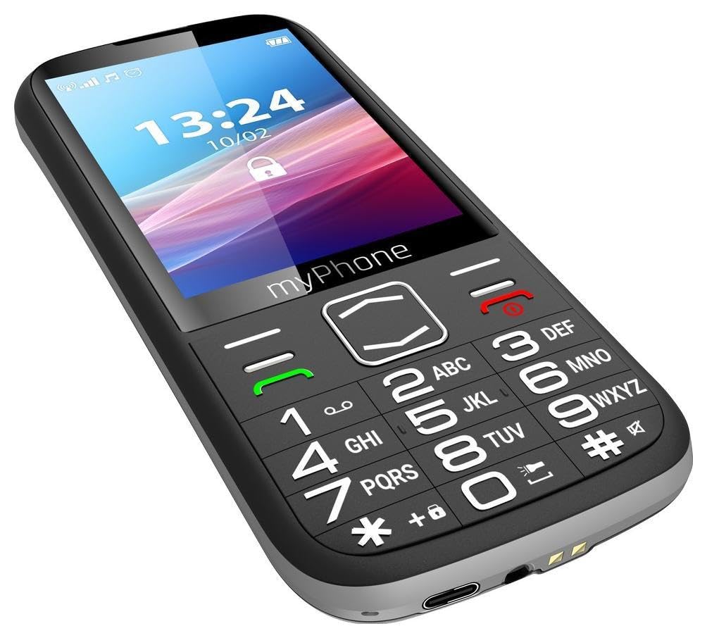 myPhone Halo 4 LTE telefono per anziani senza contratto, display da 3,5 pollici, tasti grandi, tasto SOS, 4G, fino a 16 giorni di autonomia