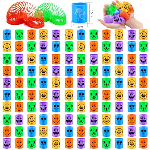 Image of Mini Spring Party Favors for Kids, Mini Plastic Coil Spring Toy Goodie Bags Stuffers for Birthday Party, Classroom Prizes Kids Prizes, Small Bulk Toys Gifts
