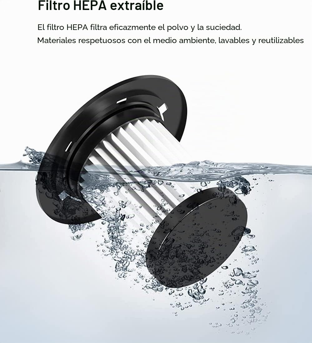 Aspirador Escoba y Fregona Todo en Uno, Aspiradoras de Agua y Polvo con Tanque de Agua, 12000Pa, Aspirador Vertical Ligero para Suelos Duros y Cerdas