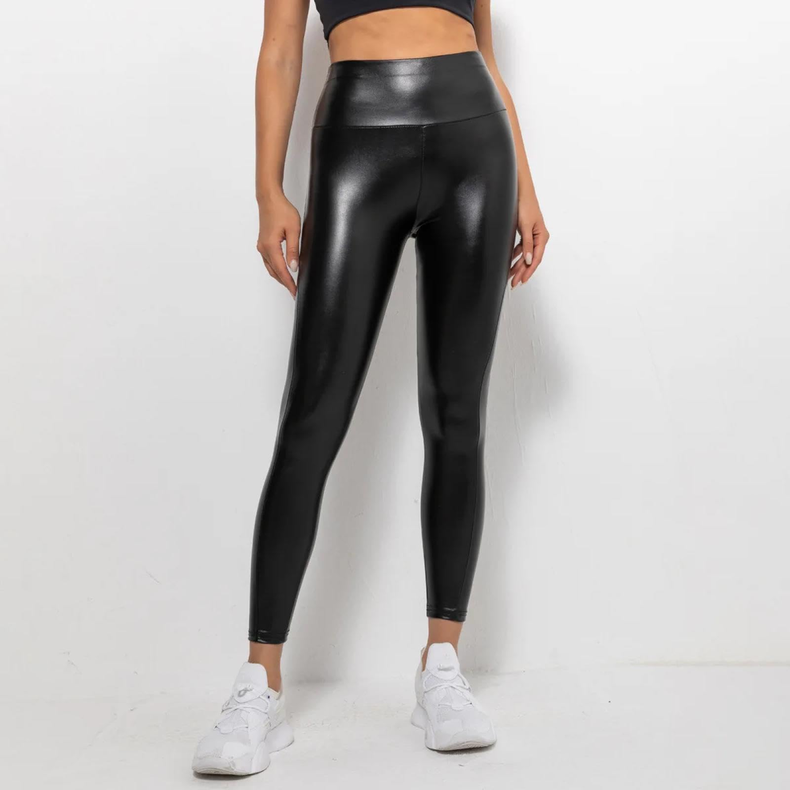 Leggings Damen Hose Frauen Freizeit Hosen Weibliche Sport Hosen Sexy Leder Leggings Tanz Hohe Taille Yoga Hosen Hüften Push Up Gym Leggings