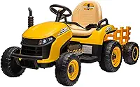 Trator Elétrico Infantil Com Controle 2 Marchas Maxi Toys (Amarelo)