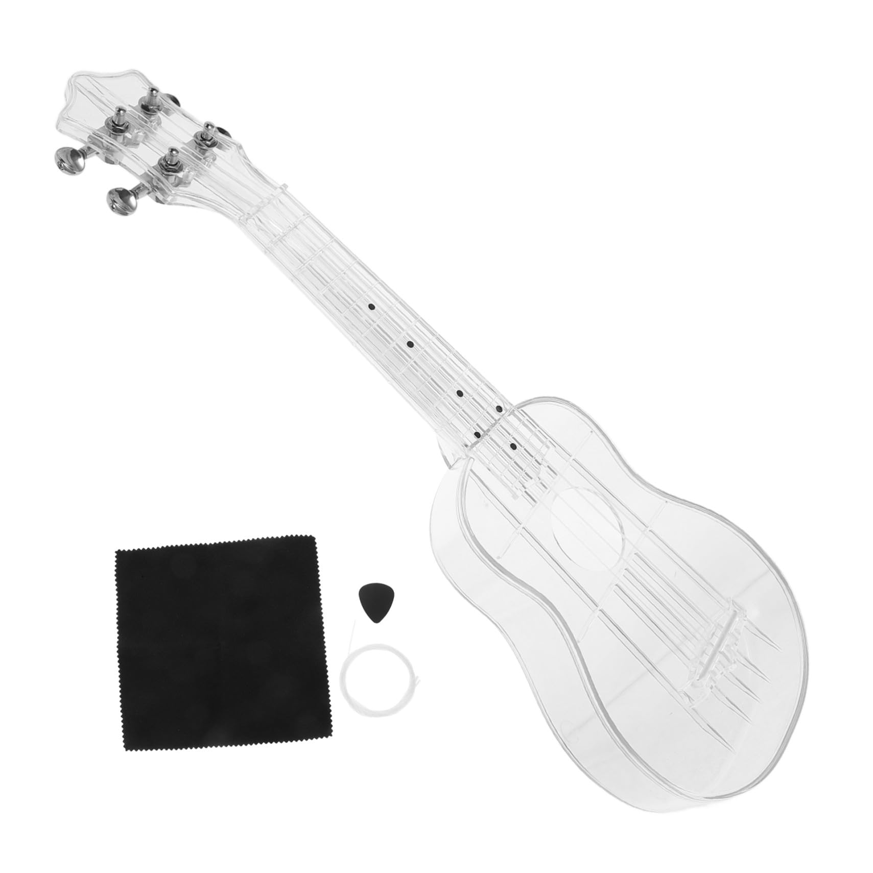 Ukulele Trasparente Creativo per Principianti e Strumento Musicale Leggero e Resistente con Accordatore di Precisione Facile da Trasportare e Imparare Colore Colore Casuale