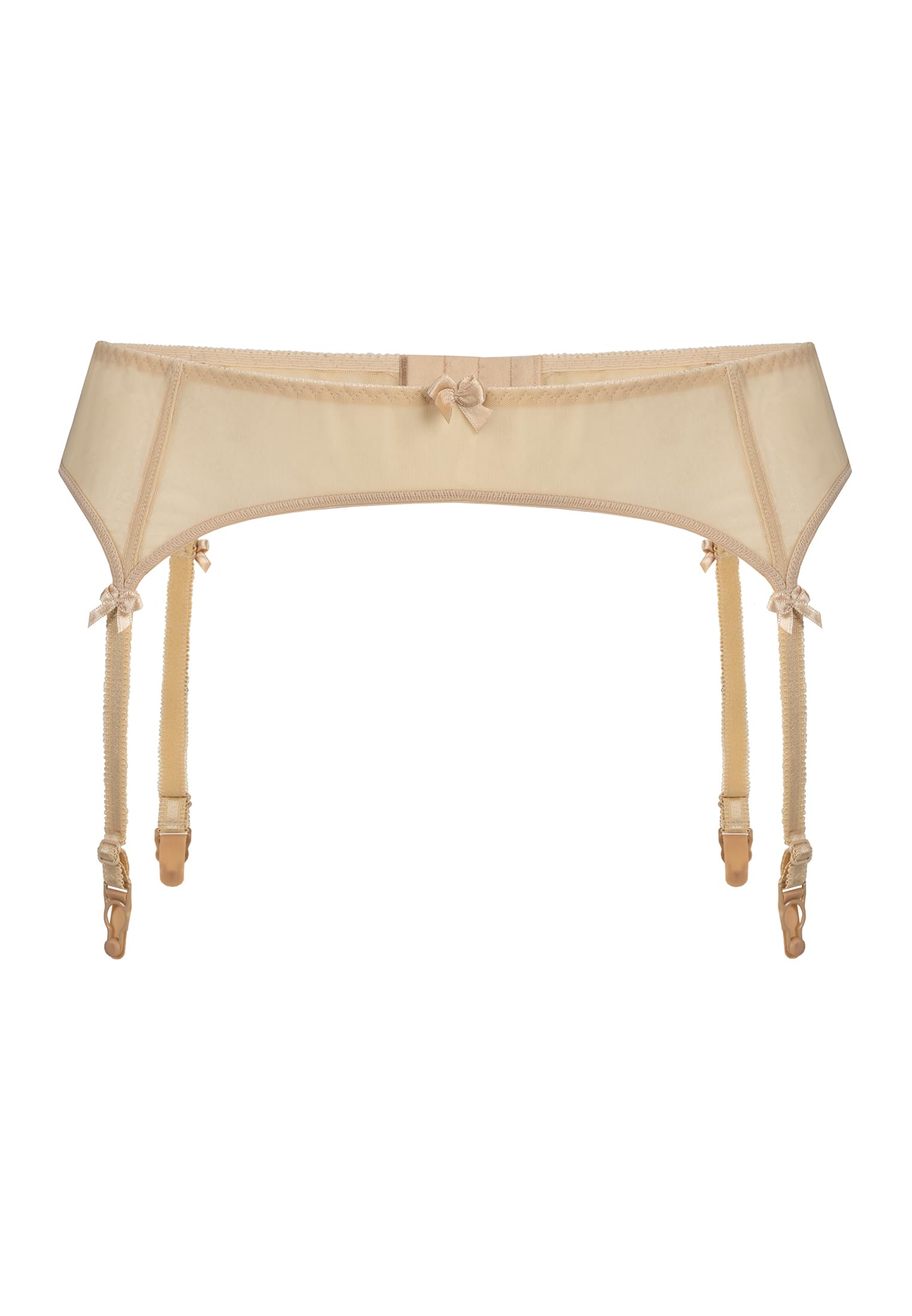 Teyli Porte Jarretelle en Maille - Porte Jaretelles Femme Avec Fermeture à Crochets et Œillets - Jarretières et Porte-jarretelles pour Femme Décoré de Nœuds Subtils
