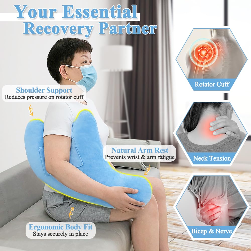 RoamReady Oreiller pour Coiffe des Rotateurs, Oreiller de Soutien d'Épaule Amélioré pour le Soulagement de l'Épaule Gelée, Fournitures de Récupération Post-Chirurgie du Bras, Coussin de Bras Cassé RoamReady Oreiller pour Coiffe des Rotateurs, Oreiller de Soutien d'Épaule Amélioré pour le Soulagement de l'Épaule Gelée, Fournitures de Récupération Post-Chirurgie du Bras, Coussin de Bras Cassé
