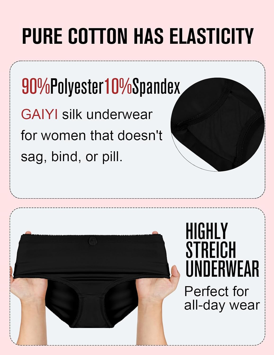 4Pack Women's High-Waist Light Tummy Control Girdle Panties Full Coverage Underwear Ladies Panties for Women - Image 6