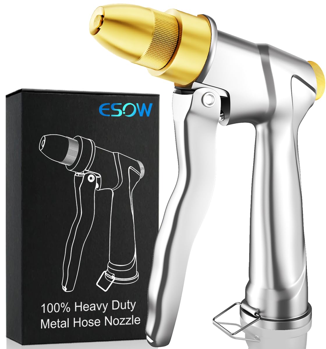 ESOW Heavy Duty Metal Garden Hose Nozzle