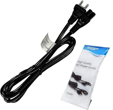 HQRP AC Power Cord 6ft Long Compatible with Pioneer VSX-C301-S, VSX-C302-S, VSX-D503S, XCL7, XC-Z9, XR-MR7, XW-NAS3 Square-Round Mains Cable, Black