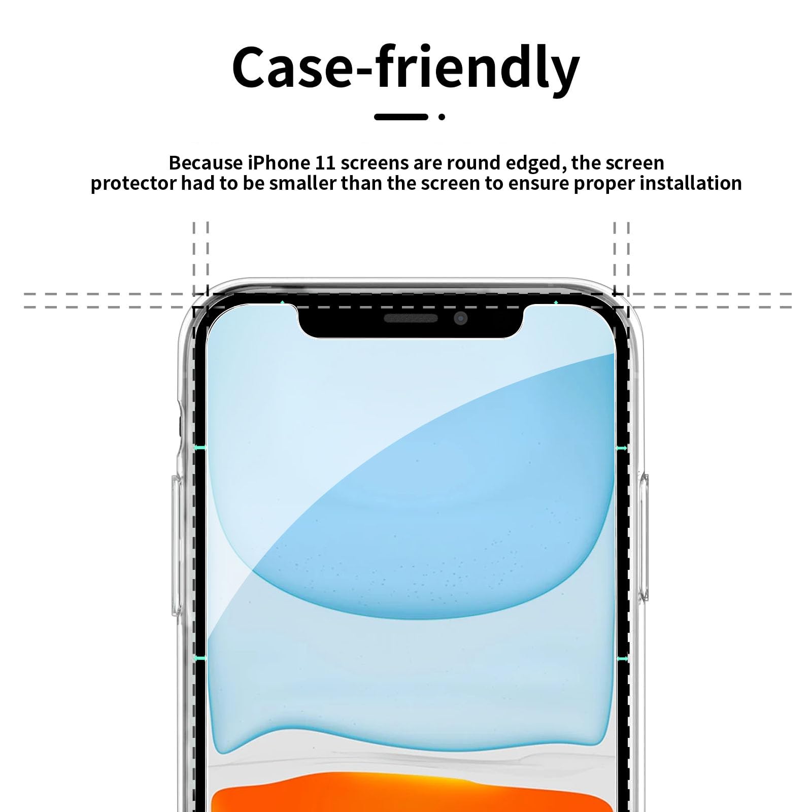 NEW'C Cover per iPhone 11 Gel TPU in silicone custodia ultra trasparente e 2 × vetro temperato per iPhone 11, Pellicola proteggi schermo