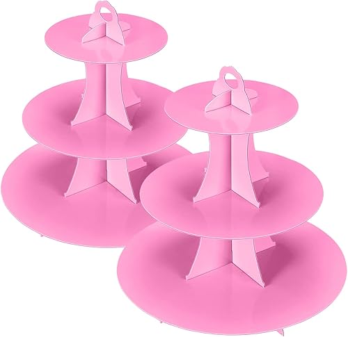 Miniatura 8 de YLDW Soporte para cupcakes de 3 niveles, soporte para tartas, torre escalonada para mesas de postres, decoración de fiestas temáticas de cumpleaños,