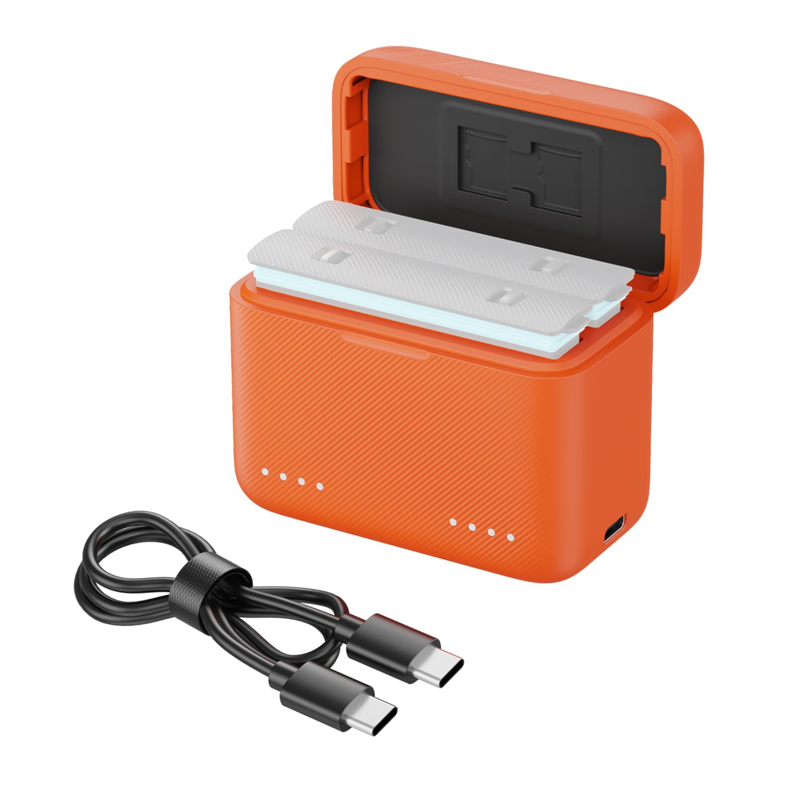 SMALLRIG Caricabatterie a 2 Canali per Insta360 X5, Ricarica Rapida in 1,3 ore, Compatto, con 2 Slot per Schede TF, Leggero, per Insta360 X5, Arancione - 5923