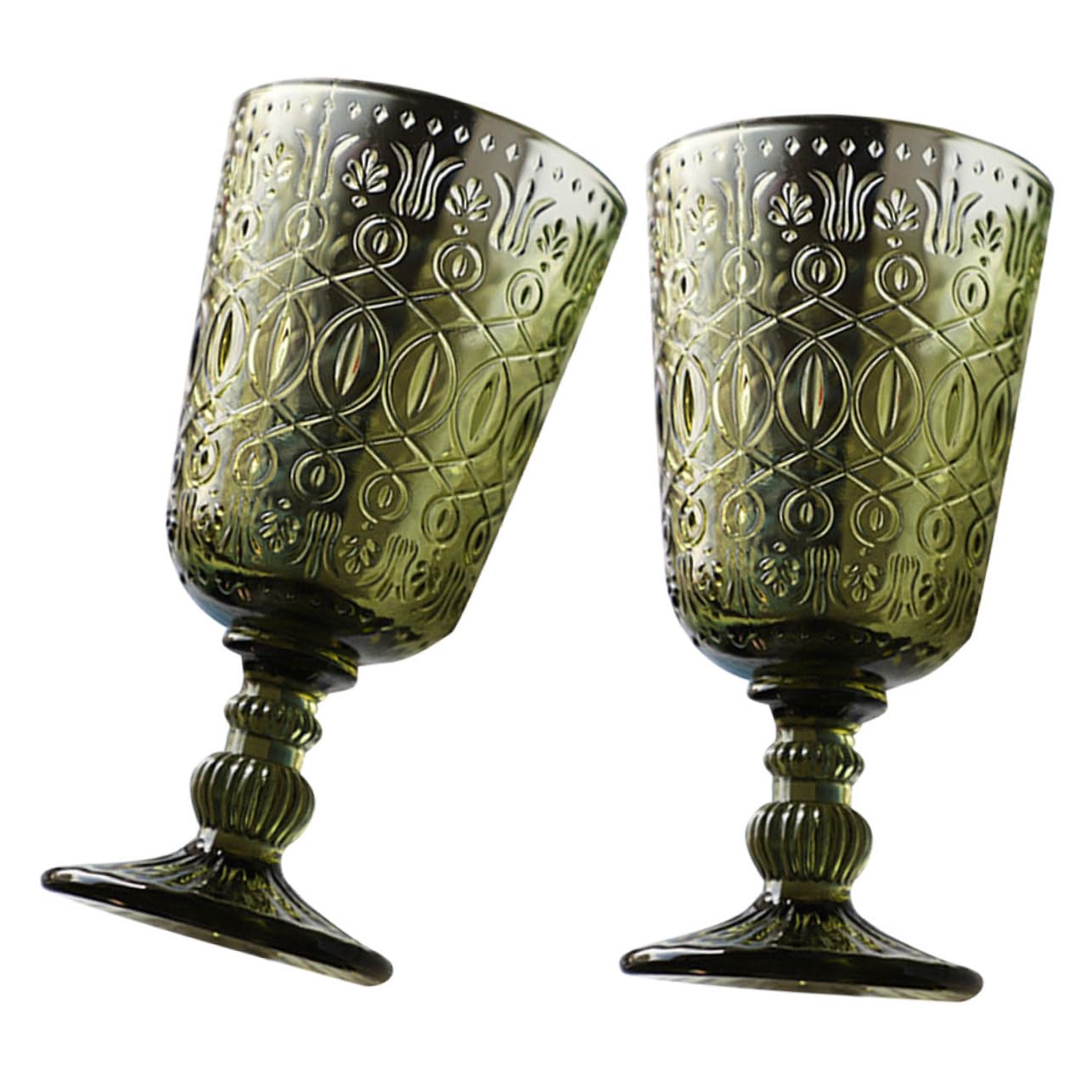 Verres à vin verts rétro coupes à liqueur gobelets de table