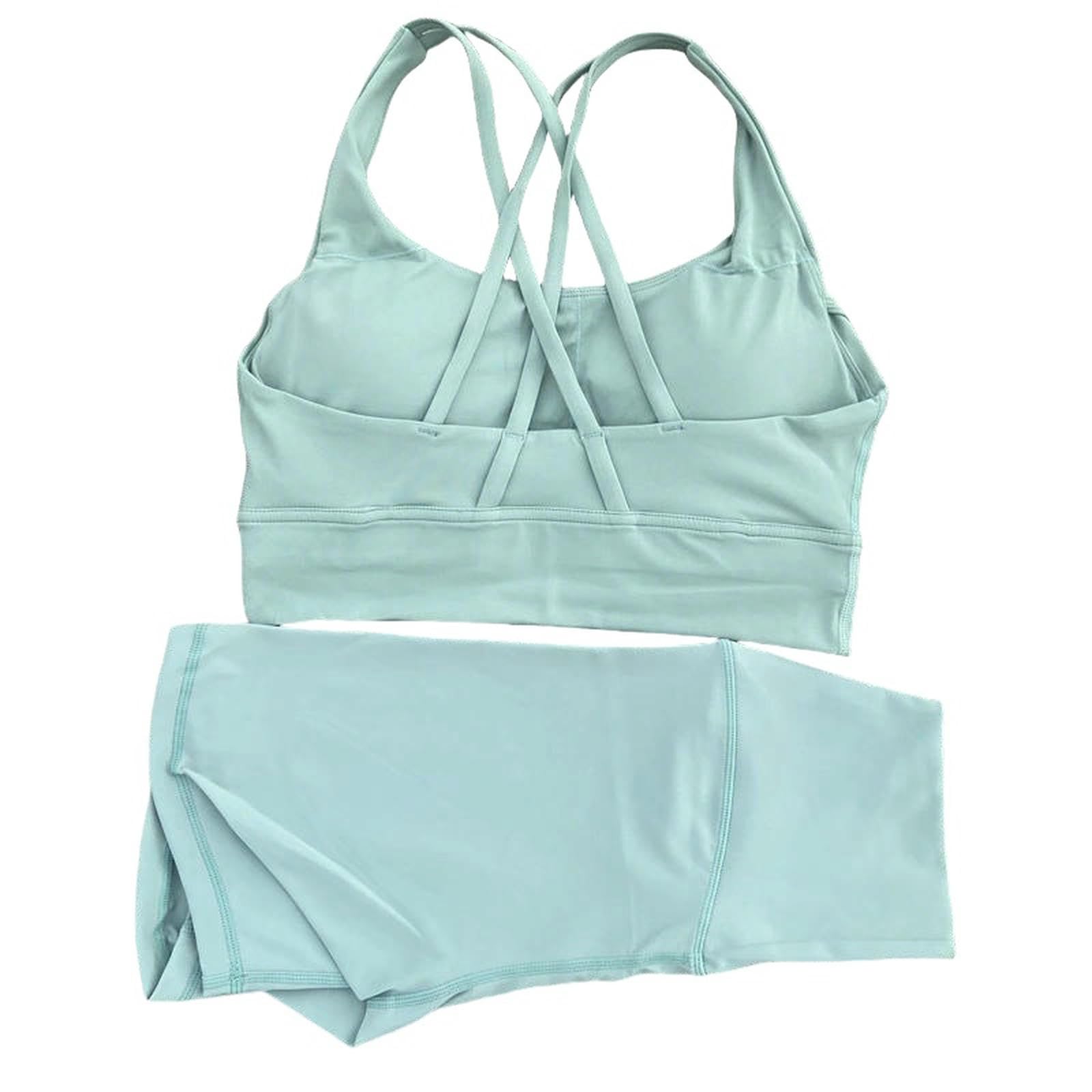 Conjunto de entrenamiento y fitness para mujer, suave, gimnasio, yoga, ciclismo, leggings cortos, traje deportivo para entrenamiento atlético