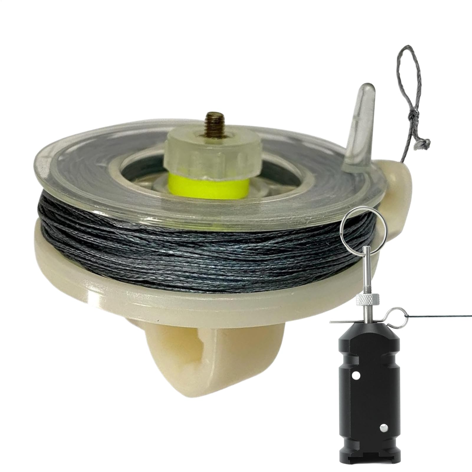 Trip Wire Alarm Kit, Perimeter Alert System, Heavy-Duty Weatherproof Design, Reusable Reel with 82ft Steel Wire, for Camping, Hunting, Farm, Survival Security and More
