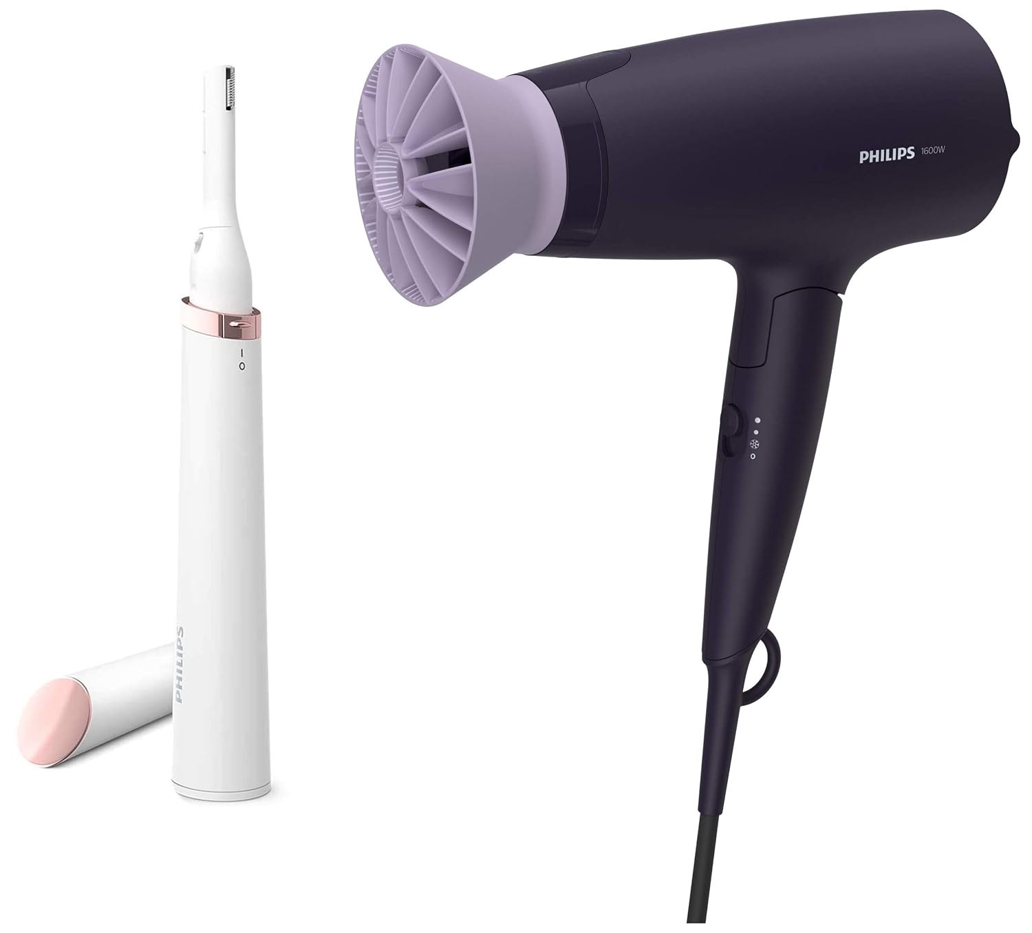 Philips Hair Dryer BHD318/00 1600 Watts Thermoprotect AirFlower Advanced Ionic Care 3 Heat-Purple & Touch-Up HP6388 Eyebro... - Review, Price and Buying Guide