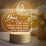Geschenke für Oma von Enkeln, Juratar LED Lampe Nachtlicht Personalisierte Oma Geschenk Geburtstag, Großelterntag, Weihnachtsgeschenke, Muttertagsgeschenke für Oma