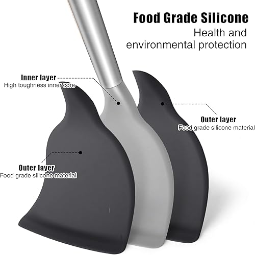 Miniatura 6 de Juego de utensilios de cocina de 27 piezas, resistentes al calor, antiadherentes a 446 F, juego de utensilios de cocina con mango de acero