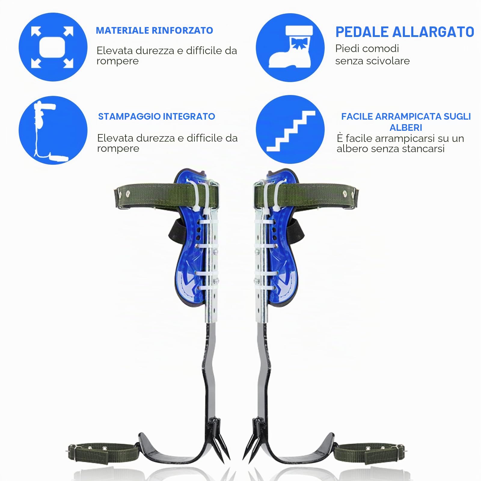 Set professionale di ramponi da arrampicata su alberi con imbracatura di sicurezza a 5 punti per tutto il corpo, attrezzatura da arrampicata aggiornata per la raccolta della frutta e il soccorso