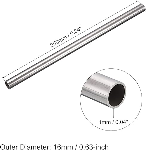 Miniatura 2 de uxcell Tubo del acero inoxidable 304, tubería gruesa del metal de la longitud de la pared de 820.2 ft m del OD 52.5 ft m x 3.3 ft m para la