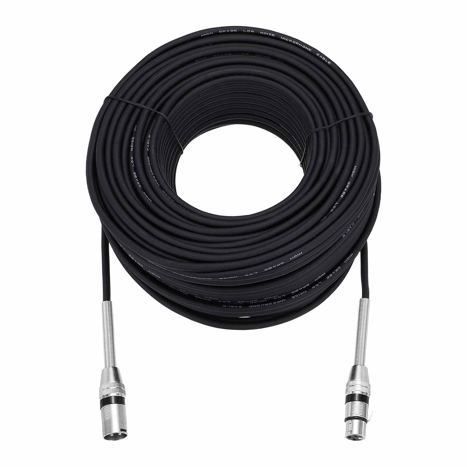 DMiotech XLR to XLR Cable, 3-Pin 22AWG OFC Male to Female Microphone Cable Mic Cord Wire Connector for Speaker Mixer, Studio, PA System, 200 Feet(Black)