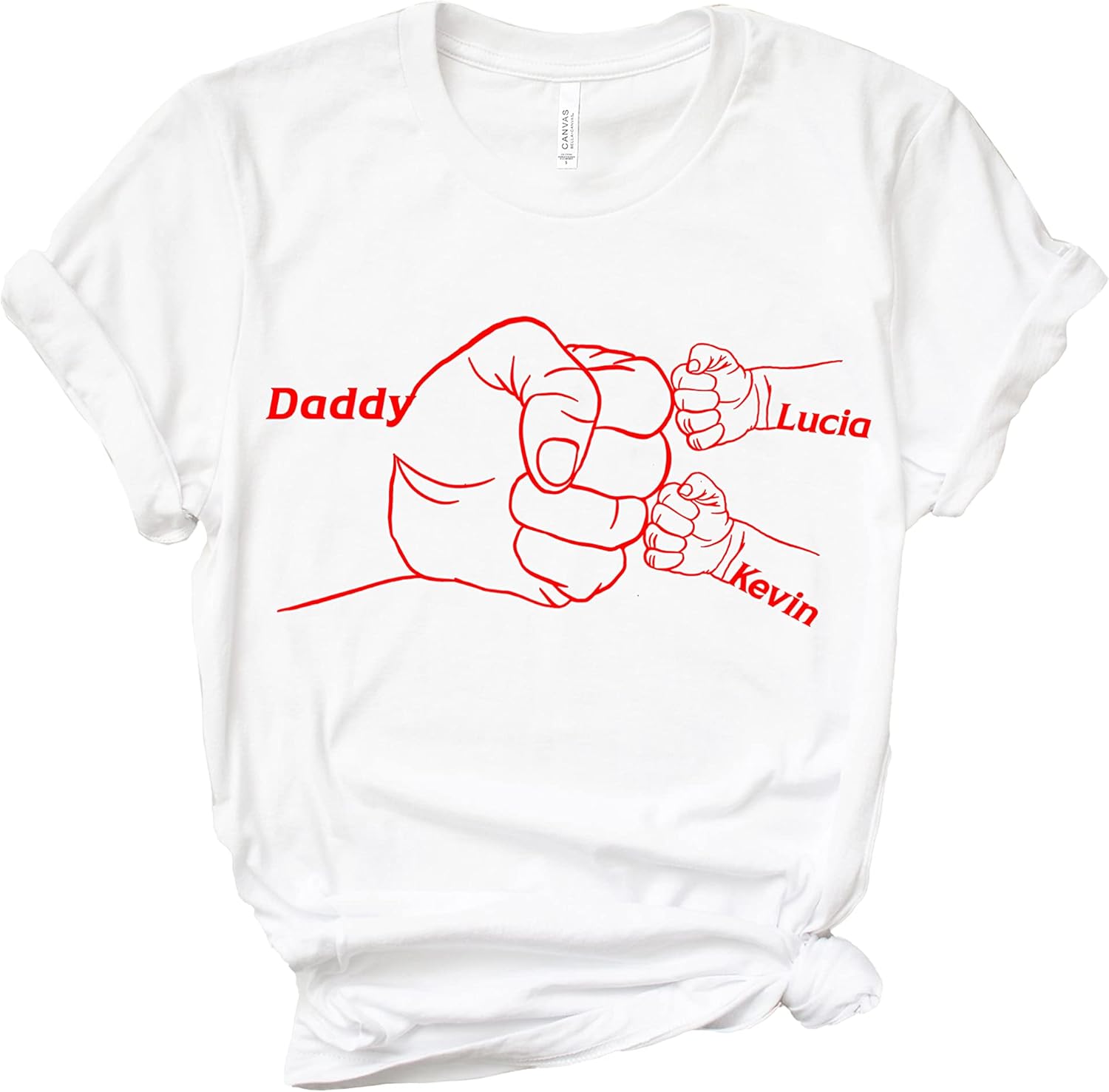 Personalized, Custom Child Fist Bump Shirt, Dad & Grandpa Shirts, Customizable Daddy Top with Kid's Name, Christmas Surprise for Dad and Husband, Unique Father 2025 Multiple Colors - Image 5