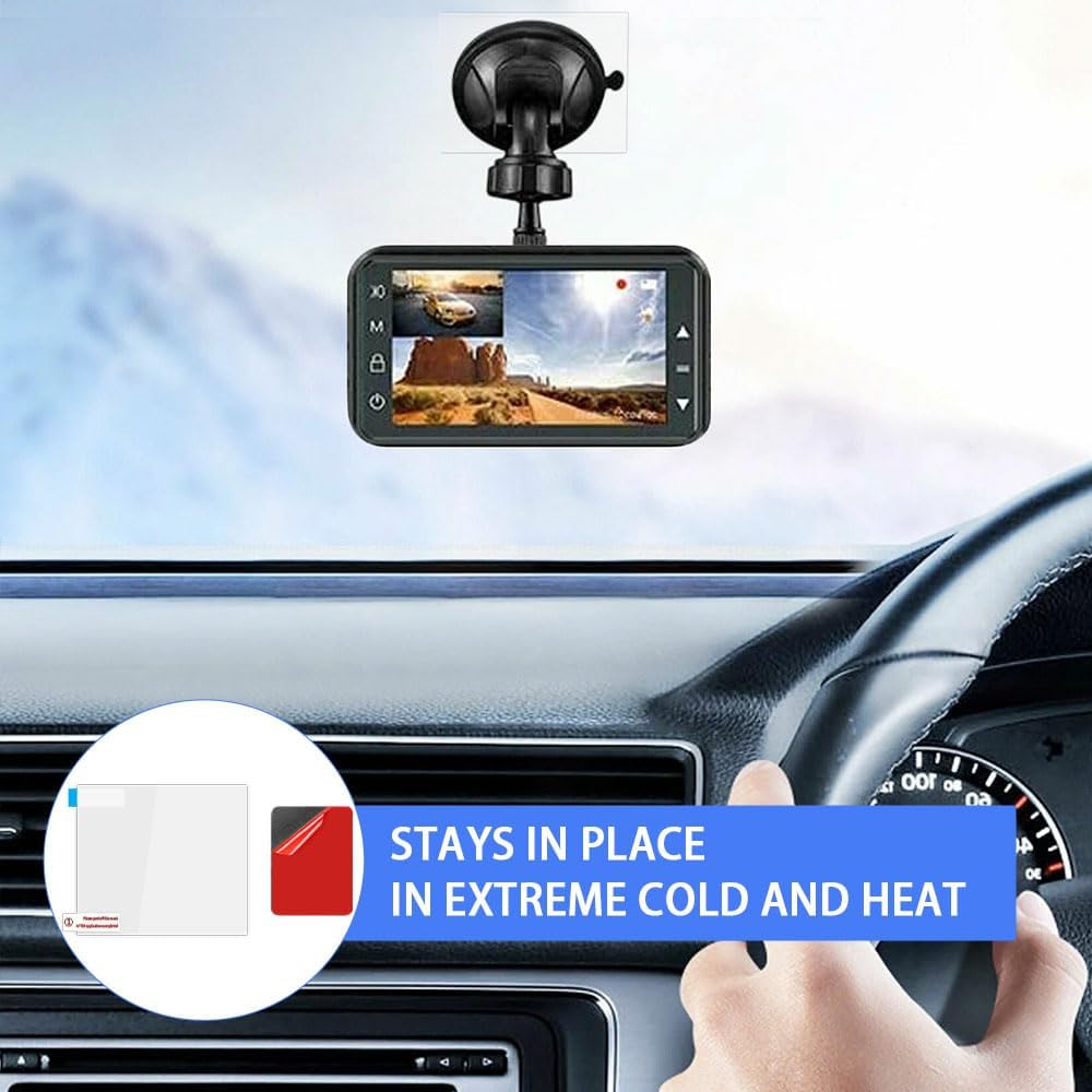 Electrostatic Sticker Mounting Dash Cam, 9 Pcs Double-Sided Sticker Shield for Windshields Dashcam Car Electrostatic Film Adhesive Clear Static Reusable Electrostatics Stickers image 5