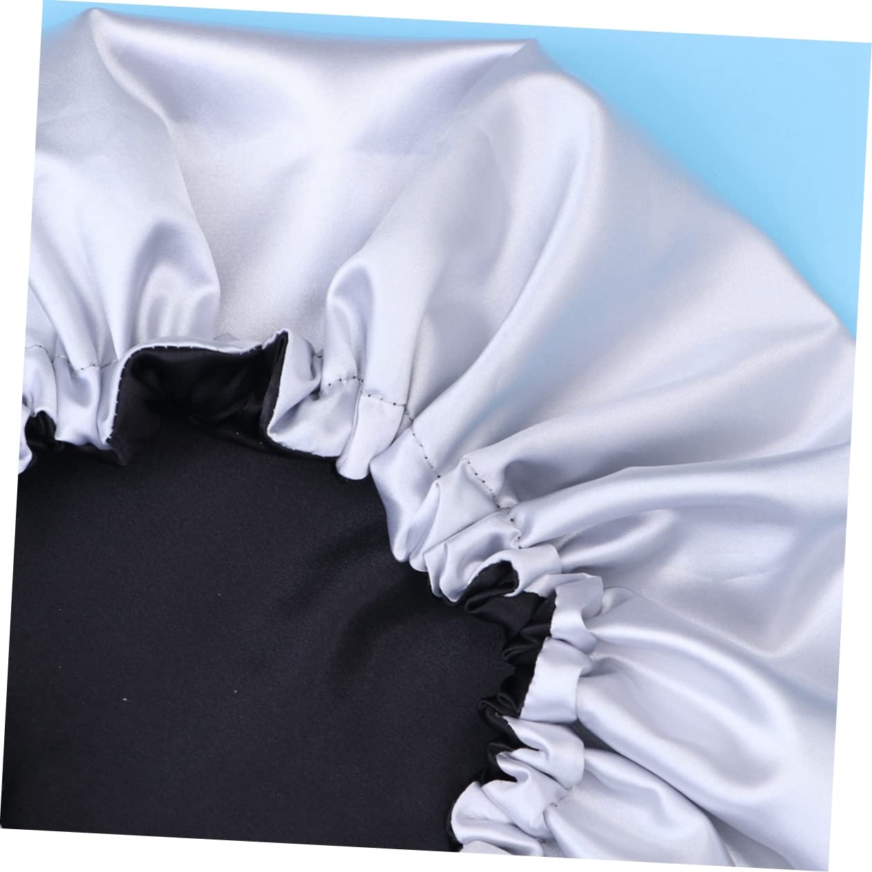 FRCOLOR 3pezzi Cuffietta Notte Doppio Per Donne Cappello Da Notte Raso Argento Per Dormire e Proteggere