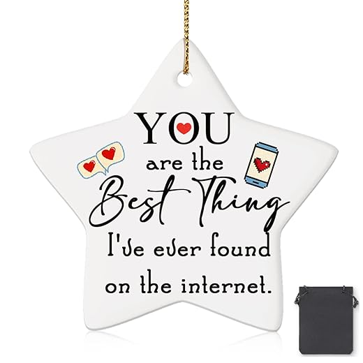 Internet Dating Gift Christmas Tree Hanging Ornament You are The Best Thing Ceramic Star Romantic Gift Online Dating Present