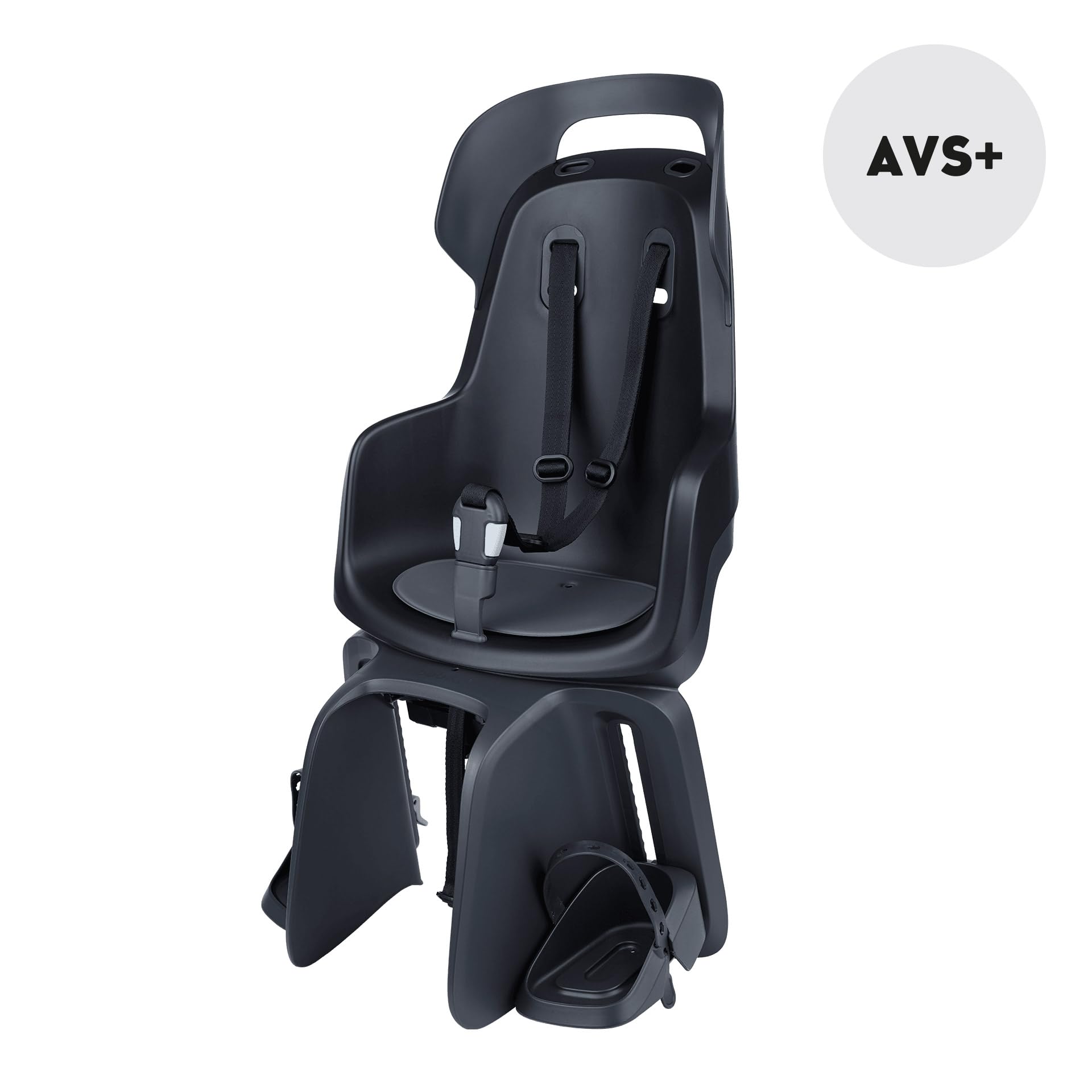 BOBIKE 8011500001 - Siège arrière GO MAXI AVS+, monté sur un porte-bagages AVS+ pour vélos, adapté aux enfants avec un poids maximal de 22 kg, couleur Urban Noir