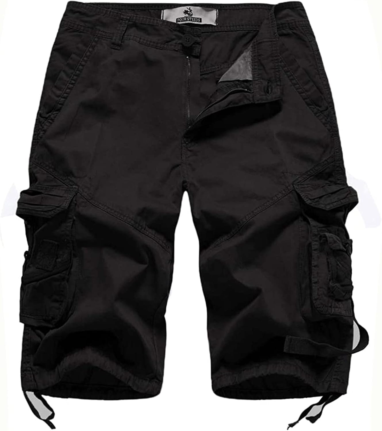 FOURSTEEDS Womens Casual Loose Fit Multi-Pocket Camouflage Twill Bermuda Cargo Shorts with Belt